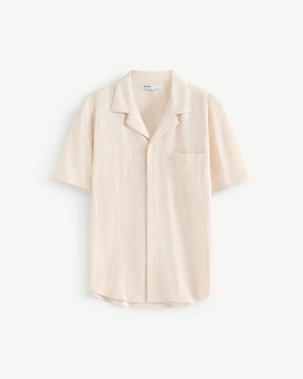 Áo Sơ Mi Nam Tay Ngắn Cotton Cổ Cuban Form Regular - ROUTINE 10S25SHS018