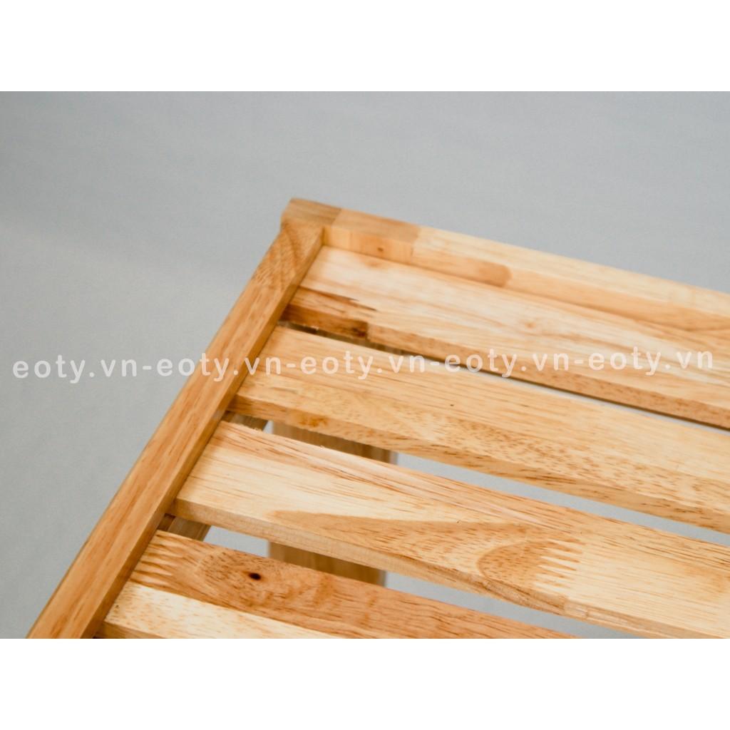 Tủ đầu giường, kệ gỗ 2 tầng trang trí gỗ cao su 40cm
