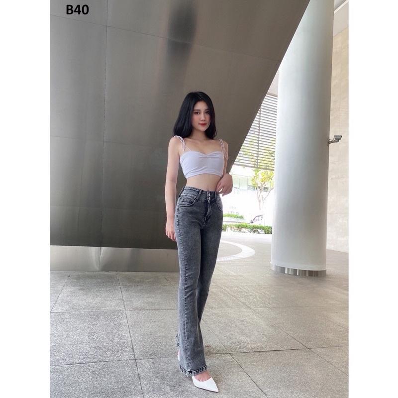 Quần Jeans Nữ Lưng Cao Co Giãn