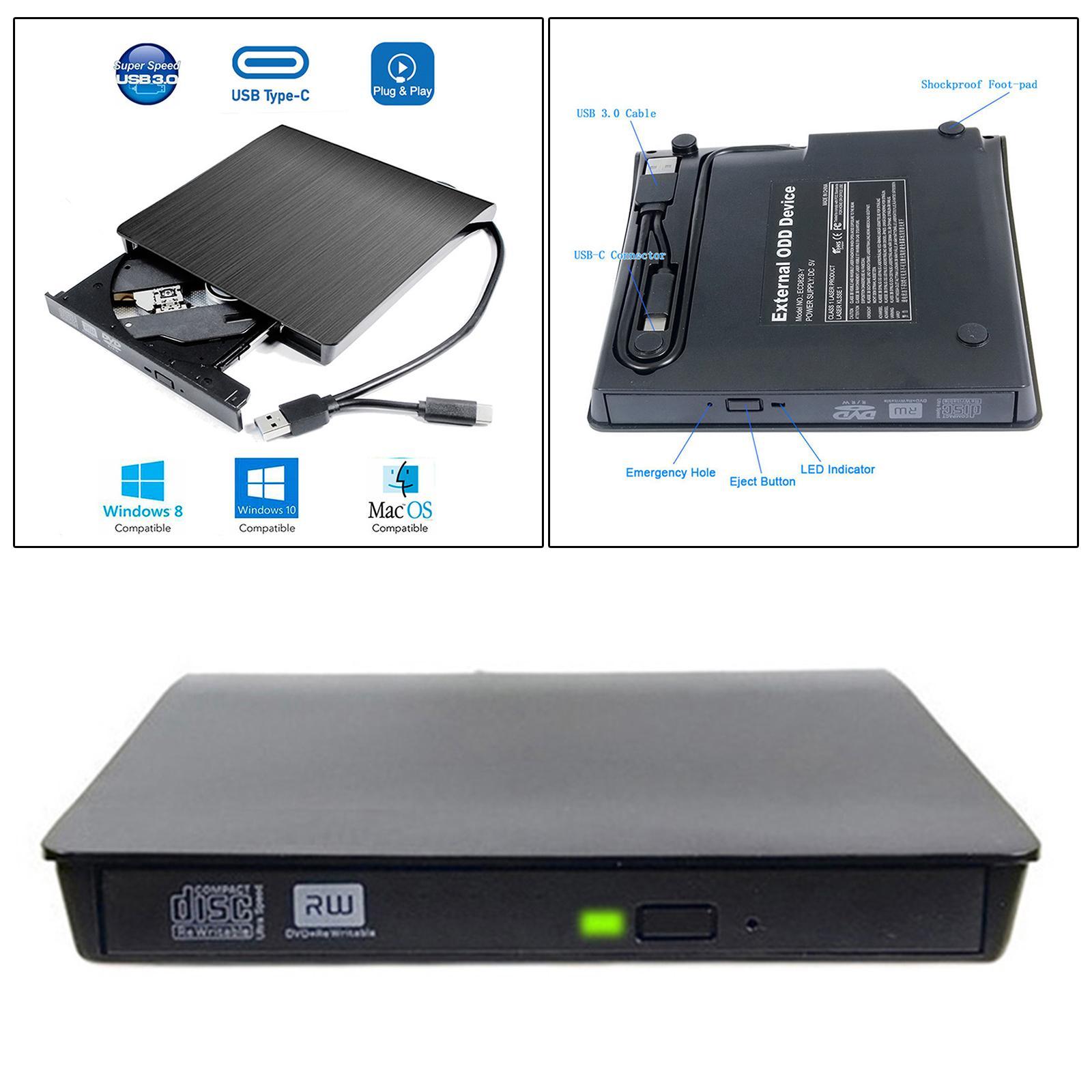 USB 3.0 External Optical Drive Rewriter Writer Burner