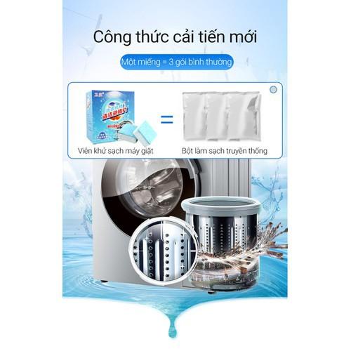 Hộp 12 Viên Khử Sạch Lồng Máy Giặt, Khử Cặn Bình, Vệ Sinh Bể Tấm Máy Giặt