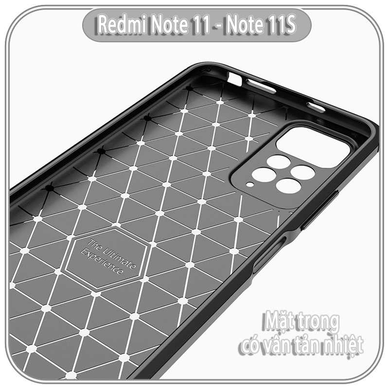 Ốp lưng cho Xiaomi Redmi Note 11 - Note 11S, vân phay xước, hạn chế bám vân tay, 4 góc chống sốc