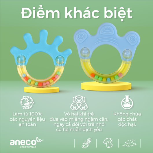 Lục lạc Aneco gặm nướu làm từ nhựa sinh học