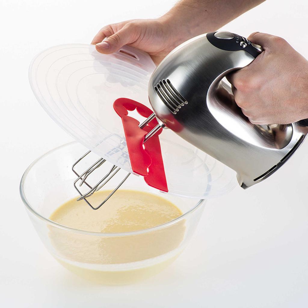 Egg Milk Frother Hand-held with 2 Spring Whisk Head Electric Splatter Screen