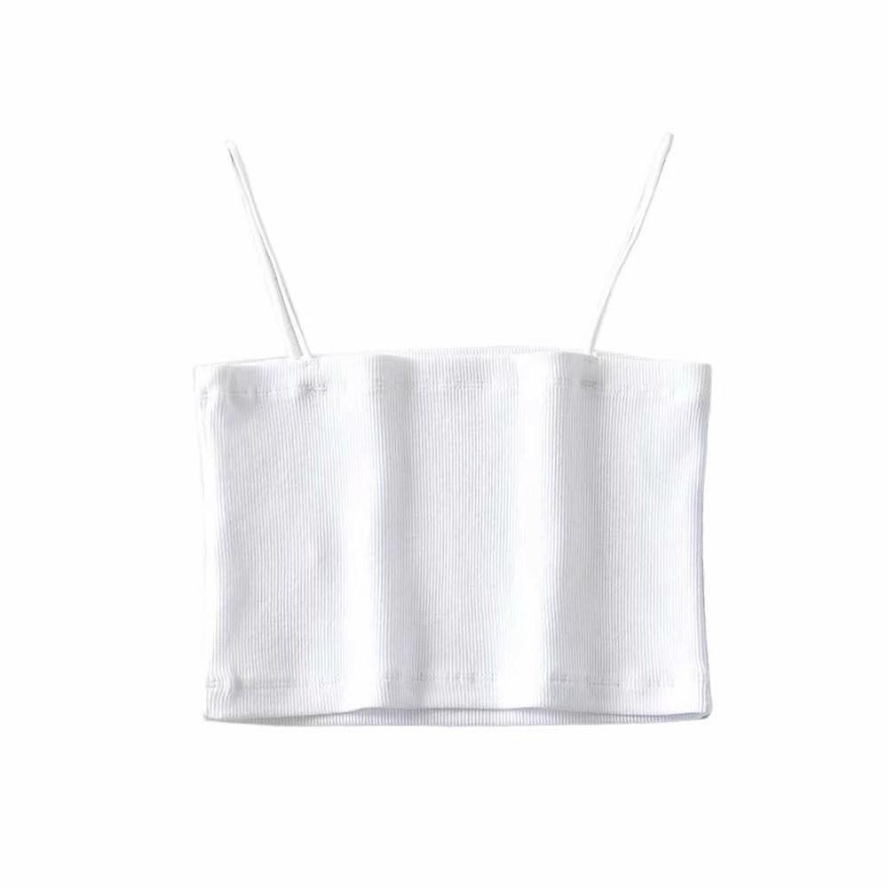 Áo thể thao bra hai dây sợi bún croptop màu đen CRA019
