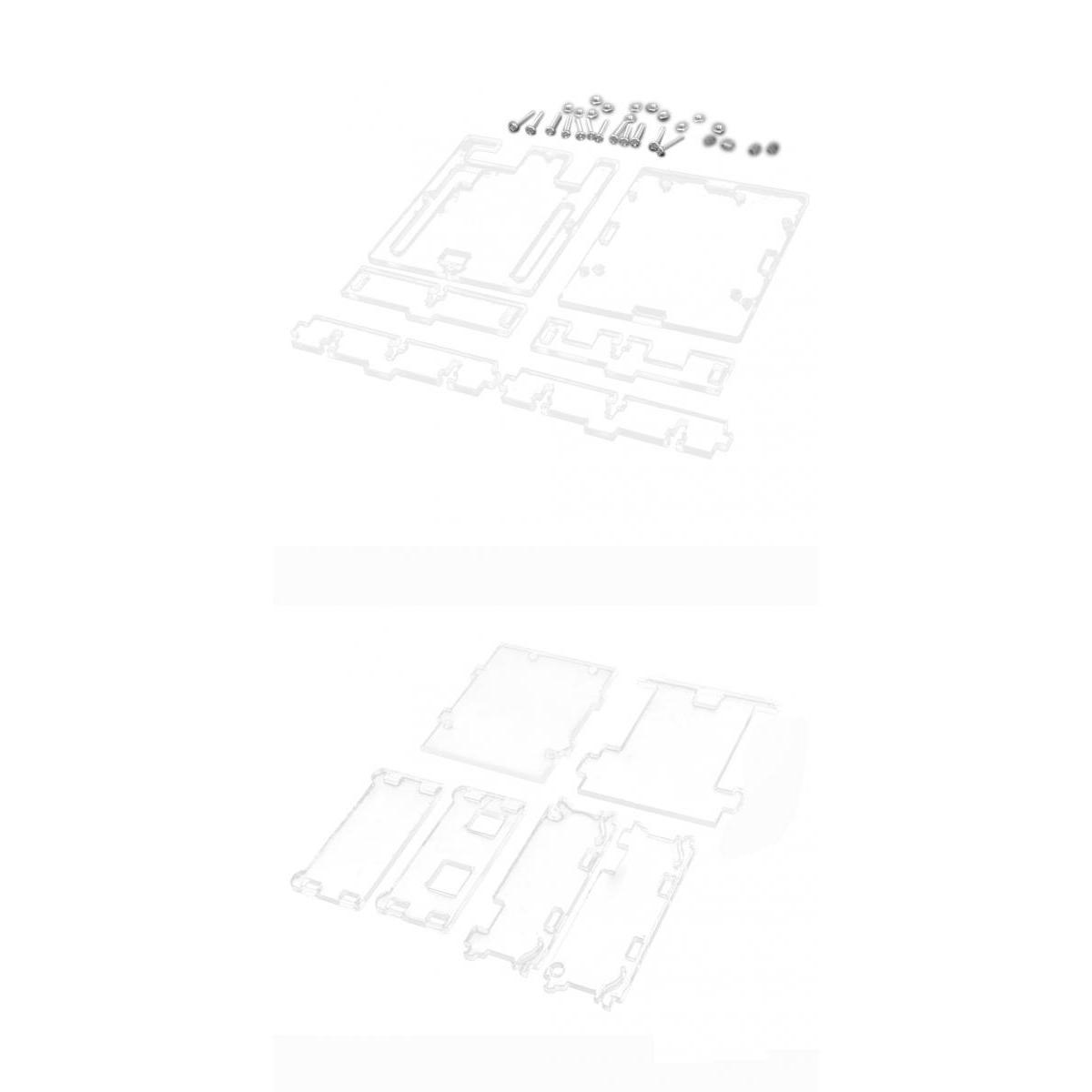 2 Set Clear Acrylic Case Shell Enclosure Boxs For UNO R3