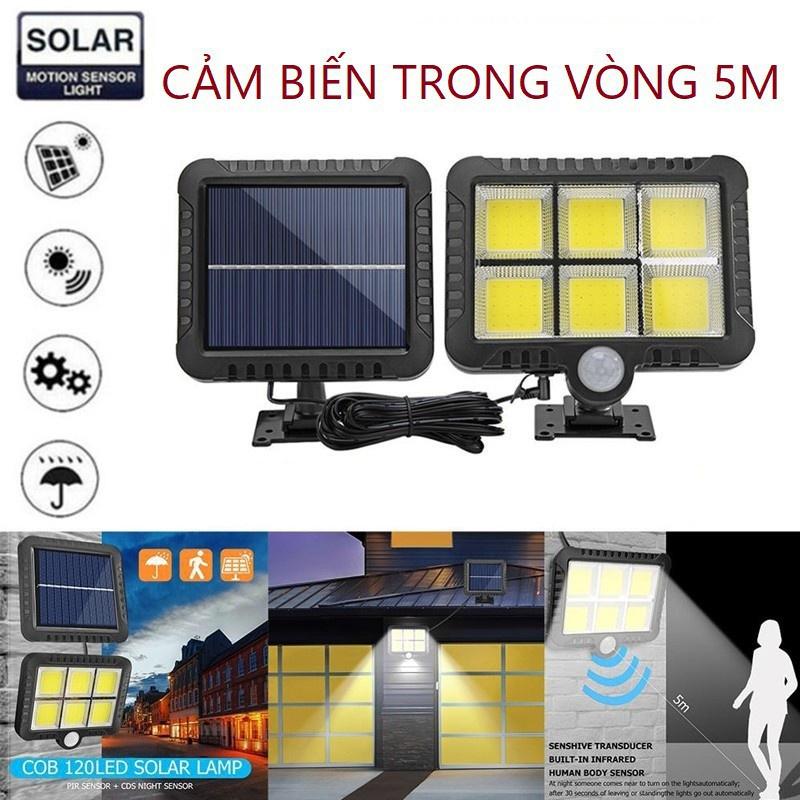 Đèn Led Năng Lượng Mặt Trời Solar Light Có Điều Khiển Từ Xa 120 Led - Cảm Biến Chuyển Động ánh sáng Cao Cấp