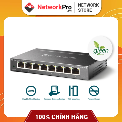 Switch TP-Link TL-SG108E Gigabit Hàng Chính Hãng - 8 cổng RJ45 10/100/1000Mbps, Vỏ Kim Loại