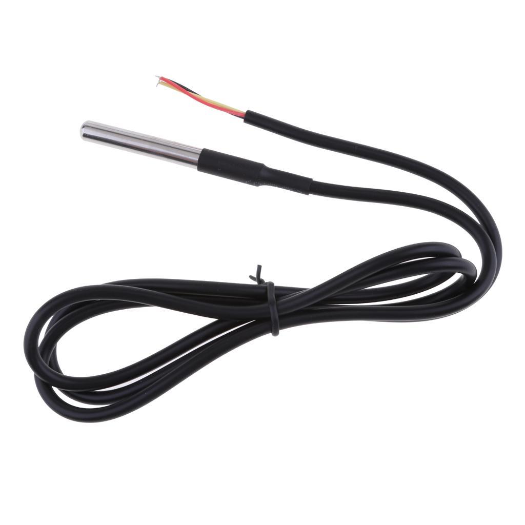 Waterproof Temperature Sensor Digital Thermal Thermometer Stainless Steel Tube Probe 1 Meter