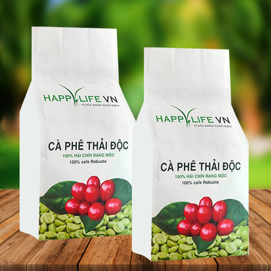 1Kg Bột Cà Phê Làm Enema - Cà Phê Hữu Cơ Thải Độc Happy Life VN (  2 Túi 500Gr)