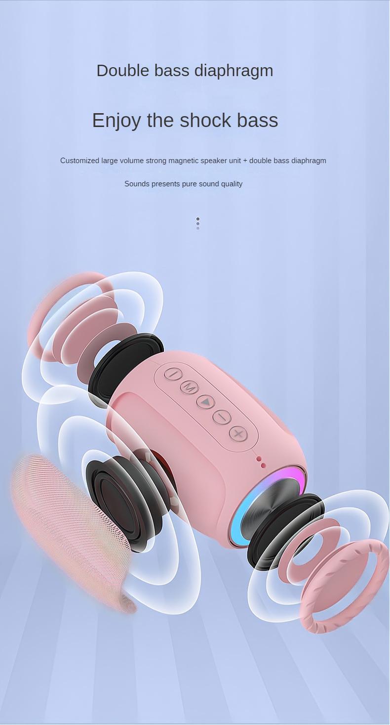 Loa Bluetooth không dây Âm lượng lớn Thẻ cắm di động tại nhà Điện thoại di động mini ngoài trời Bluetooth Loa siêu trầm âm thanh nhỏ Màu sắc: Hồng