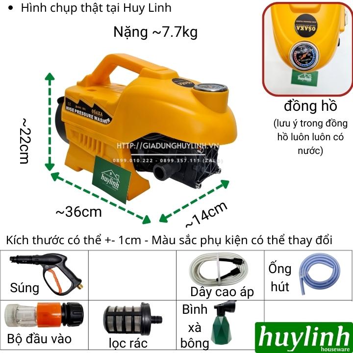 Máy xịt rửa xe cao áp Osaka RS1 - Màu cam - 2400W - Motor cảm ứng từ lõi đồng - Hàng chính hãng