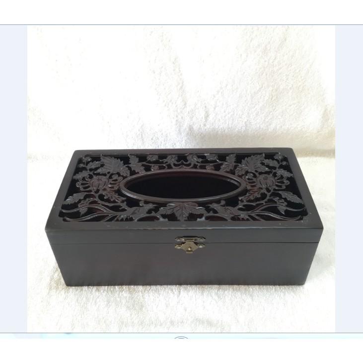 HỘP ĐỰNG GIẤY CÚC TRĨ GỖ MUN CAO CẤP CỰC ĐẸP SIZE TO 26,5cm