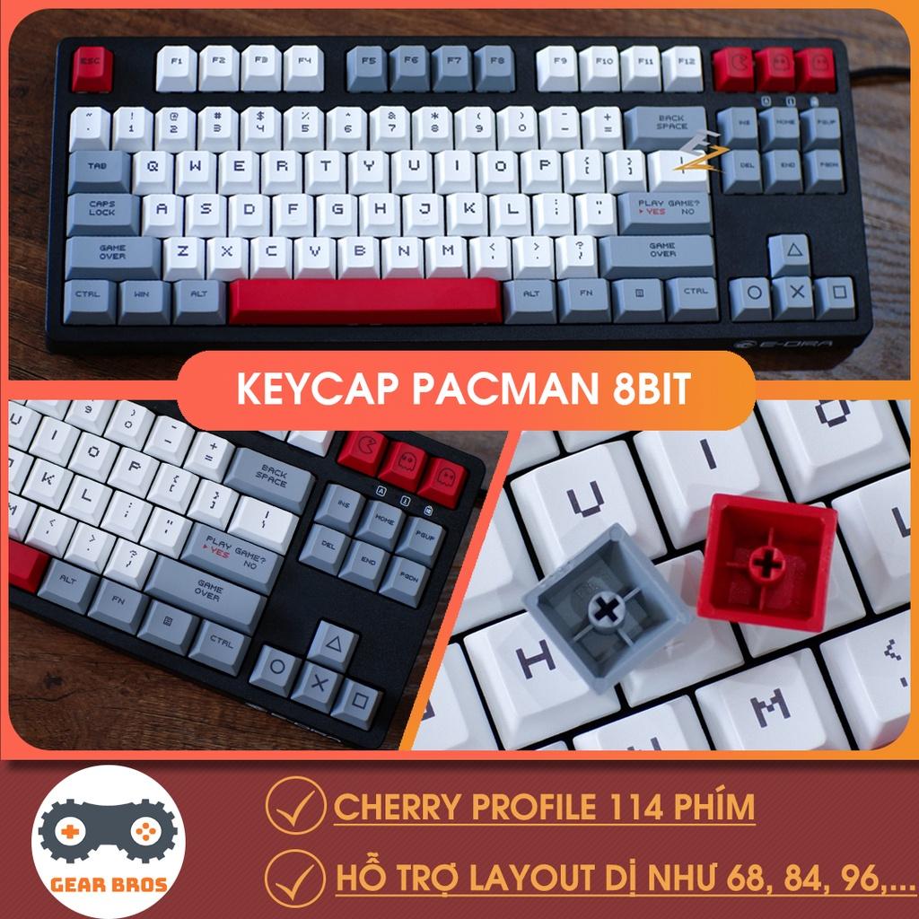 Keycap cho bàn phím Pacman 8Bit Thick PBT Cherry Profile 114 Phím