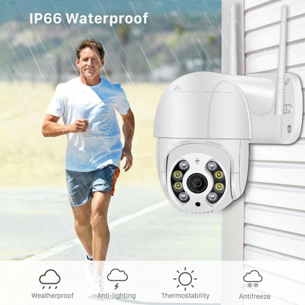 Camera wifi ngoài trời FHD1080p, xoay 360 độ tích hợp báo động,tự theo dõi khi phát hiện chuyển động