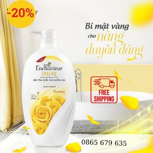 Sữa tắm nước hoa Enchantteur  nồng nàn duyên dáng mịn màng quyến rũ 850gr