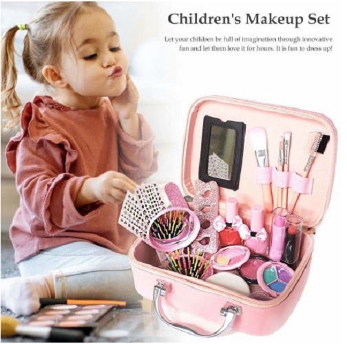 Trọn bộ đồ chơi make up làm đẹp cho bé gái kèm các phụ kiện làm nail/ móng tại nhà cho 2-3 bé cùng chơi một lúc không chán - Vali cốp trang điểm trẻ em mẫu mới siêu hót hít 2023