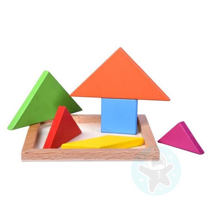 Đồ chơi gỗ cho bé xếp hình Tangram bằng gỗ cho trẻ tư duy, phát triển tính sáng tạo