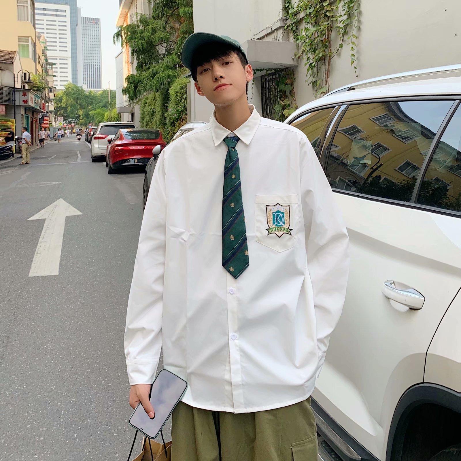Áo Sơ Mi Trắng Tay Dài Thời Trang Hàn Quốc Cho Nam Size M-2Xl