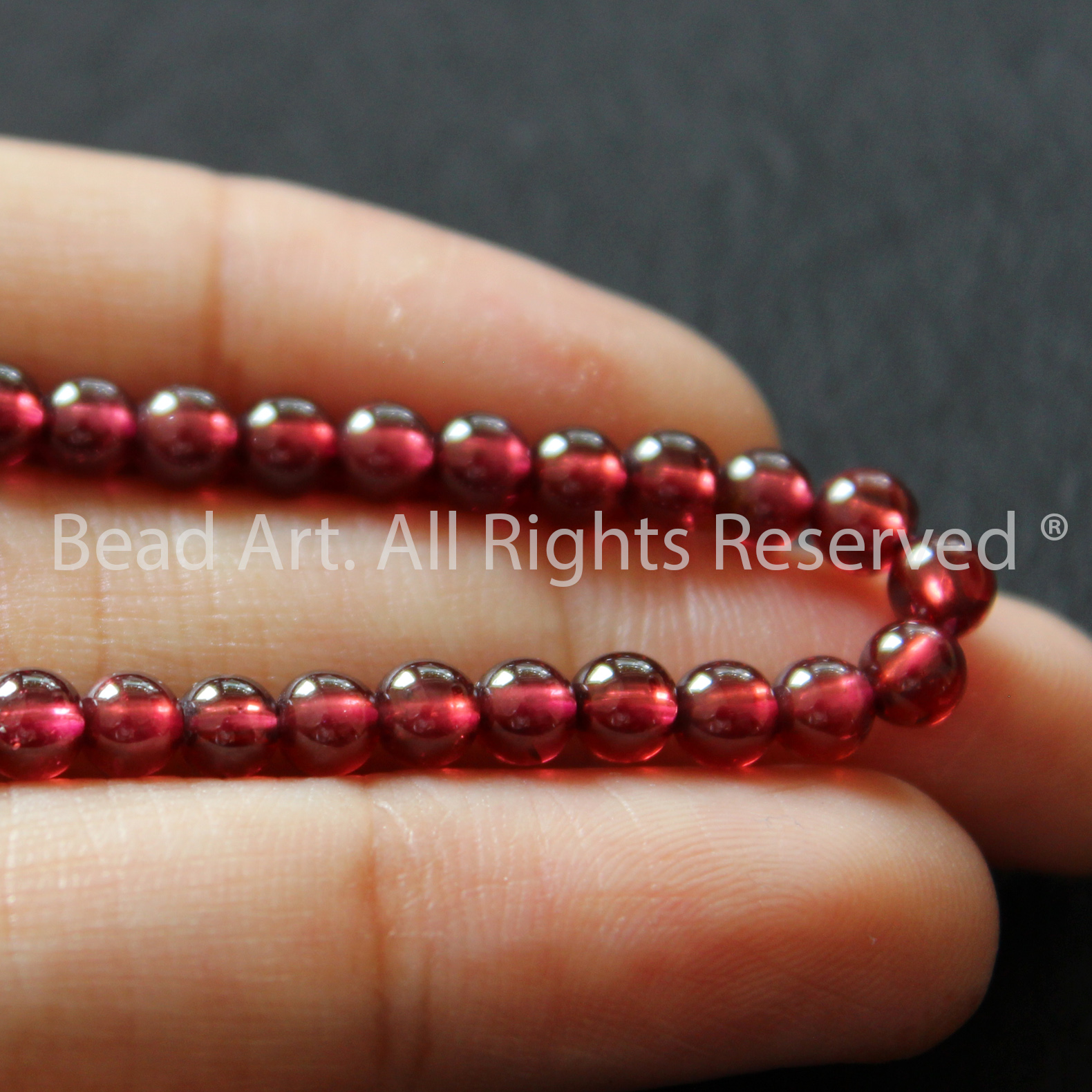 4MM Đá Garnet, Ngọc Hồng Lựu Tự Nhiên Màu Đỏ Sậm Loại AAA, Đá Phối Vòng Tay Phong Thuỷ, Chuỗi Hạt, Mệnh Hoả, Thổ - Bead Art