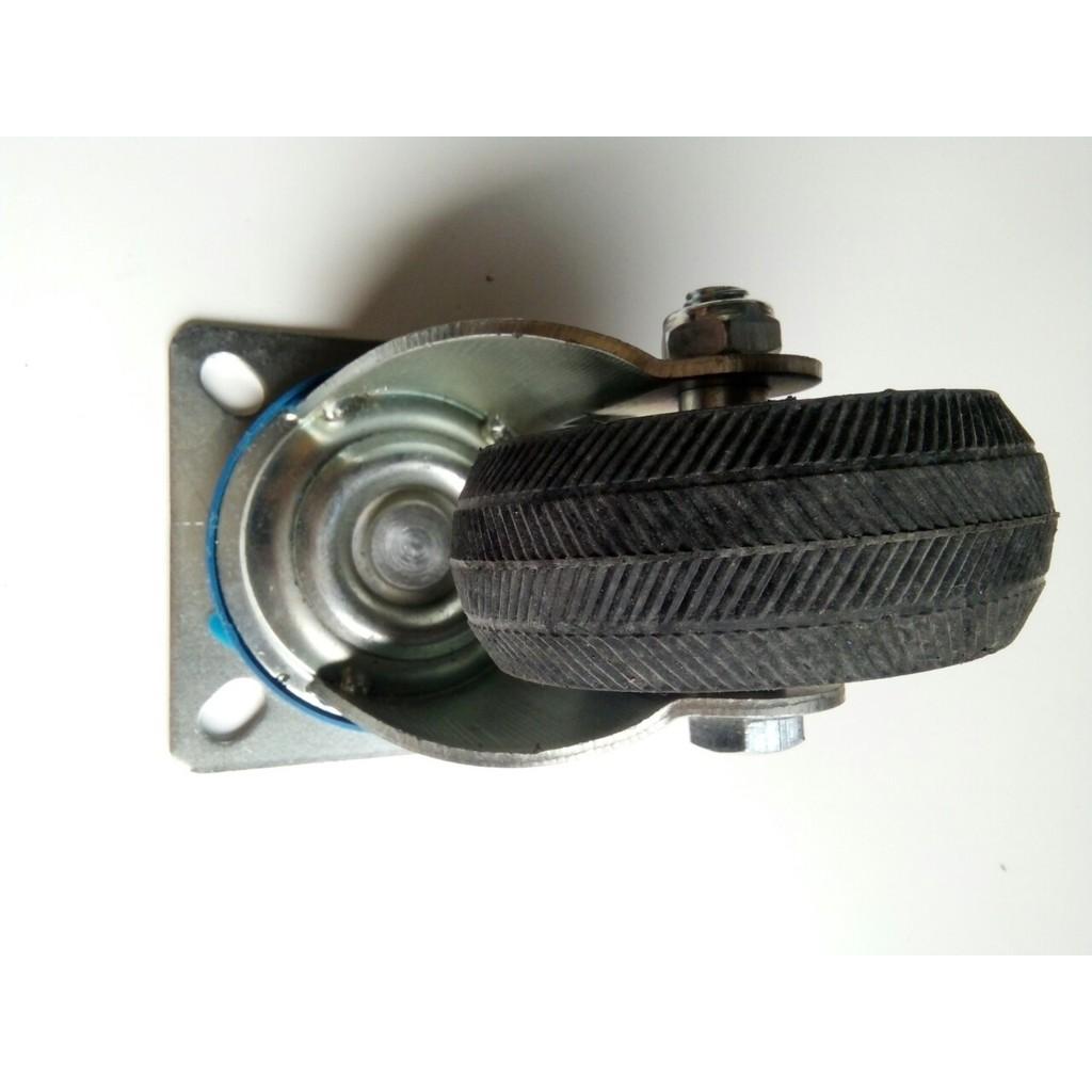Bánh xe đẩy Cao su 100x38mm xoay 360 độ Chịu lực 200kg, có khóa chống trơn trượt