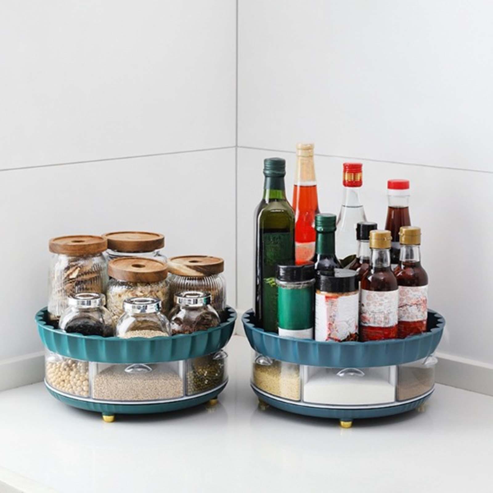 Lazy Susans 360 Rotation Spice Rack Holder for Dresser Pantry Cabinet
