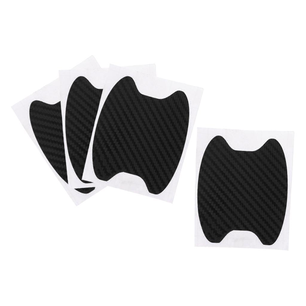 4 Pcs Carbon Fiber Anti Scratch Car Door Handle Protective Film