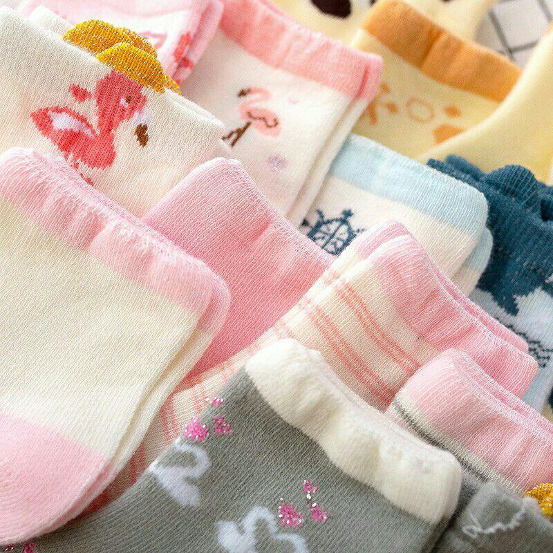 Set 5 đôi tất cao cổ màu cute cho bé trai bé gái