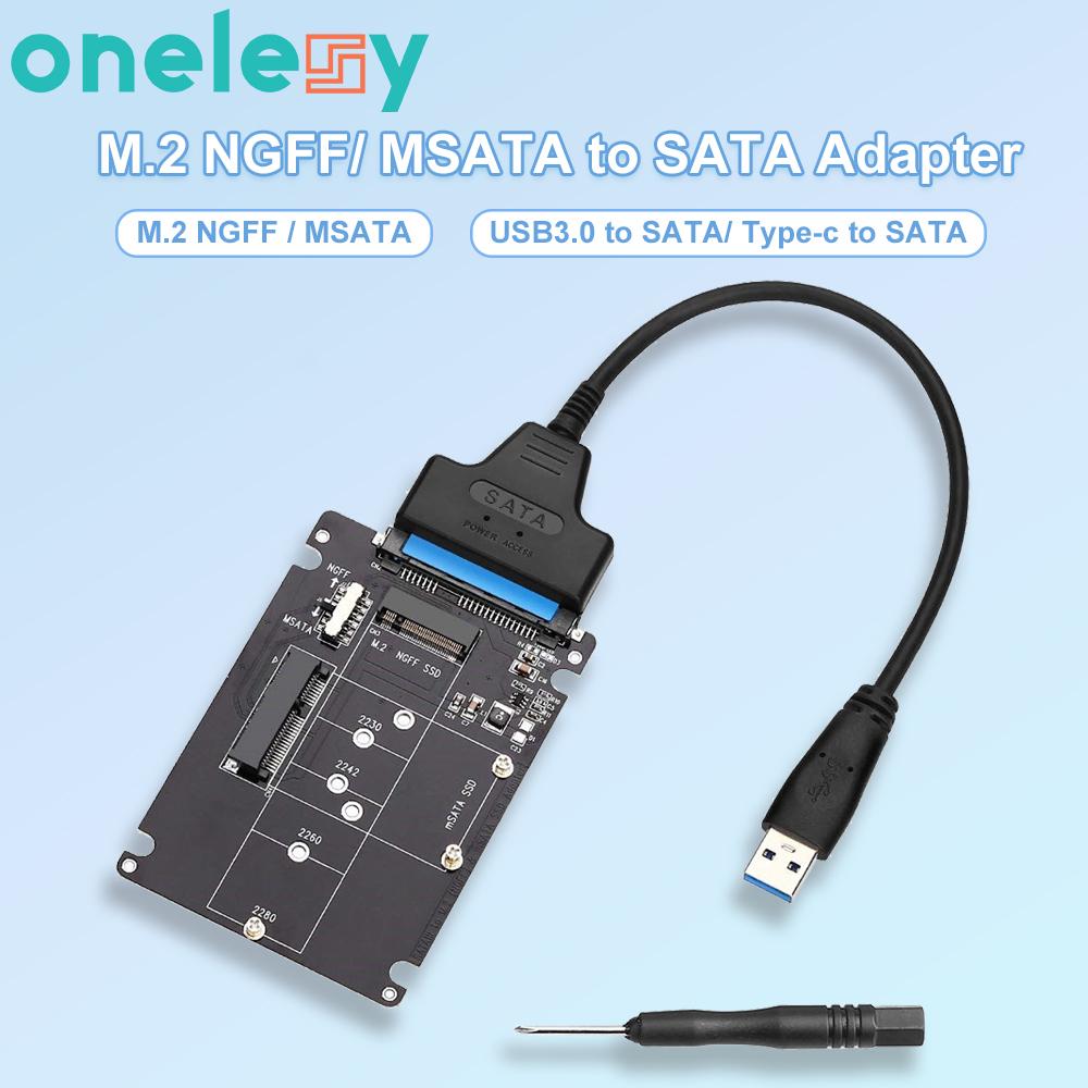 Bộ chuyển đổi Onelesy M.2 NGFF sang SATA Bộ chuyển đổi MSATA sang USB SATA 3.0 Bên ngoài 2 trong 1 mSATA m.2 NGFF sang SATA USB Adapter Riser Card