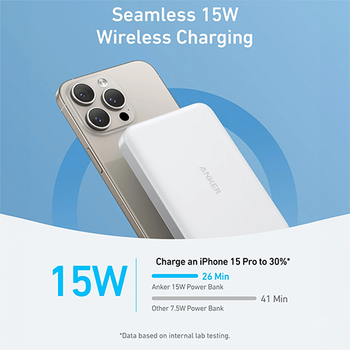 Sạc dự phòng Anker MagGo Power Bank 1C 15W 10000mAh A1664 - Hàng chính hãng