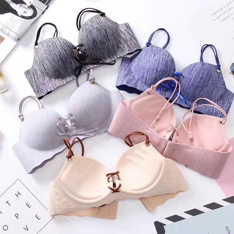 Áo Lót Su Vân Xước Không Gọng Đệm Bàn Tay Thông Hơi Nâng Ngực AL17