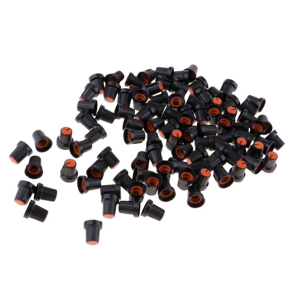 100 Pieces 6mm  Potentiometer Control Volume Knobs Mini   orange