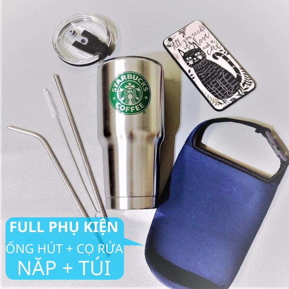 Ly Giữ Nhiệt Thái Lan 900ml MÀU BẠC - Tặng Kèm Ống Hút Inox