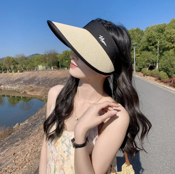 Mũ nón nửa đầu rộng vành nữ chống nắng chống tia cực tím cao cấp mới