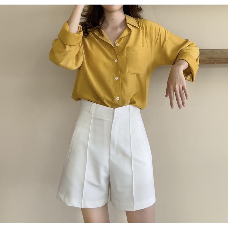 ZIEL Sơ mi túi ngực form suông