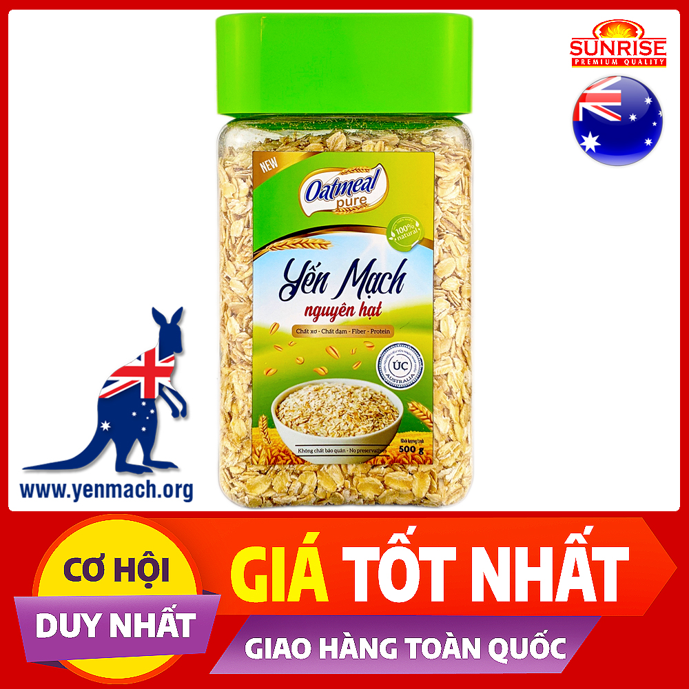 Yến mạch úc nguyên hạt Oatmeal Pure hũ 500g