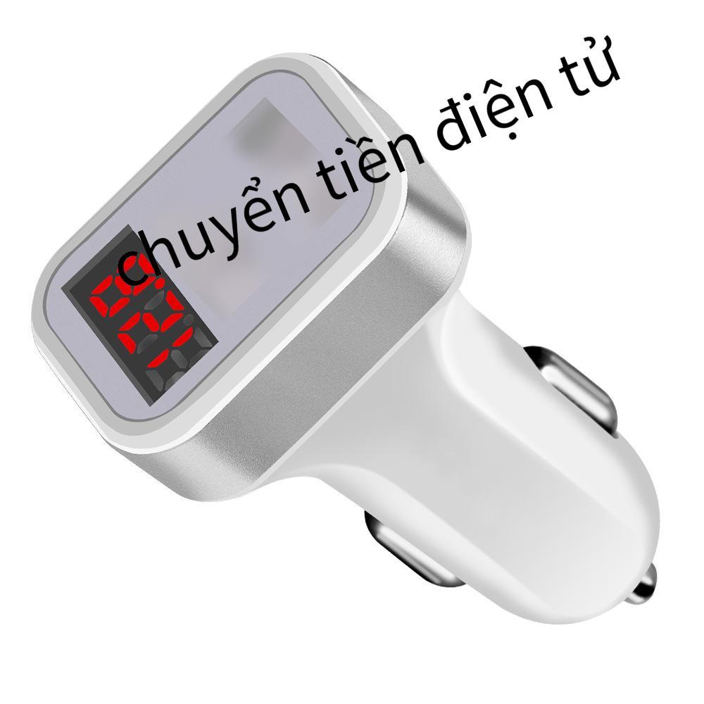 Bộ sạc xe hơi màn hình kỹ thuật số USB kép 2.4A thuận lợi nhất Bộ sạc điện thoại di động trên xe hơi với bộ sạc xe hơi 2 trong 1 USB kép kỹ thuật số