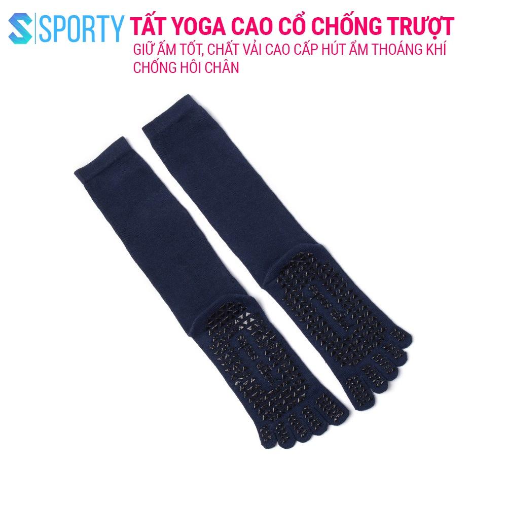Tất chân Yoga cao cổ SPORTY YGS2 chống trượt cao cấp tập thể dục chống trượt êm ái, tránh hôi chân, đảm bảo an toàn