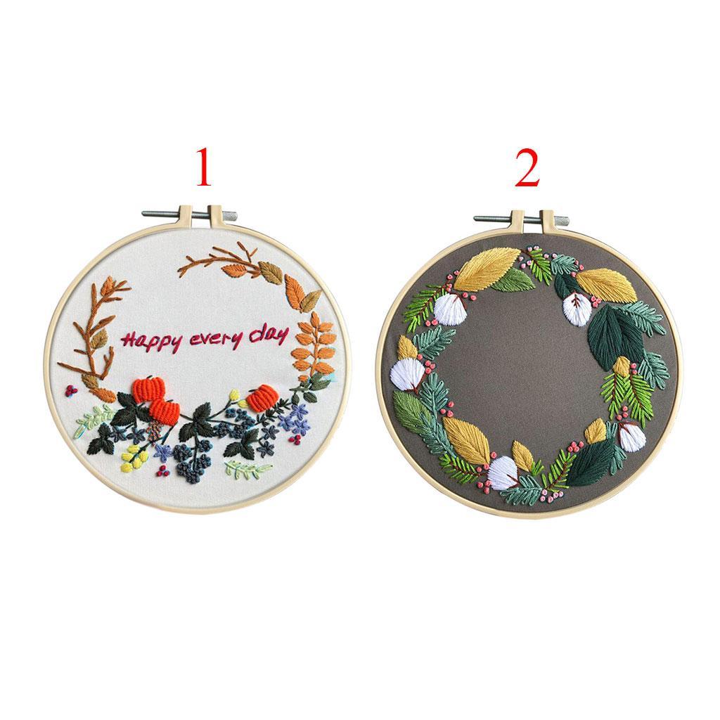 Flower Embroidery Starter Kit with Operating Instructions and Cross Stitch Tool Kits for Adults and Kids Beginners