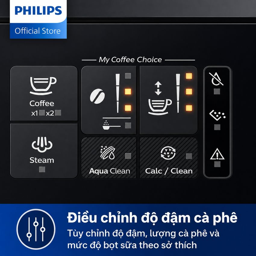 Máy pha cà phê Espresso, Americano tự động và Capuccino, Latte thương hiệu Philips EP2124/72 Serial 2200 - Hàng chính hãng