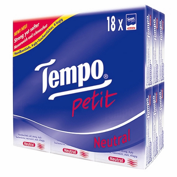 Khăn Giấy Bỏ Túi Petit Neutral Tempo (Lốc 18)