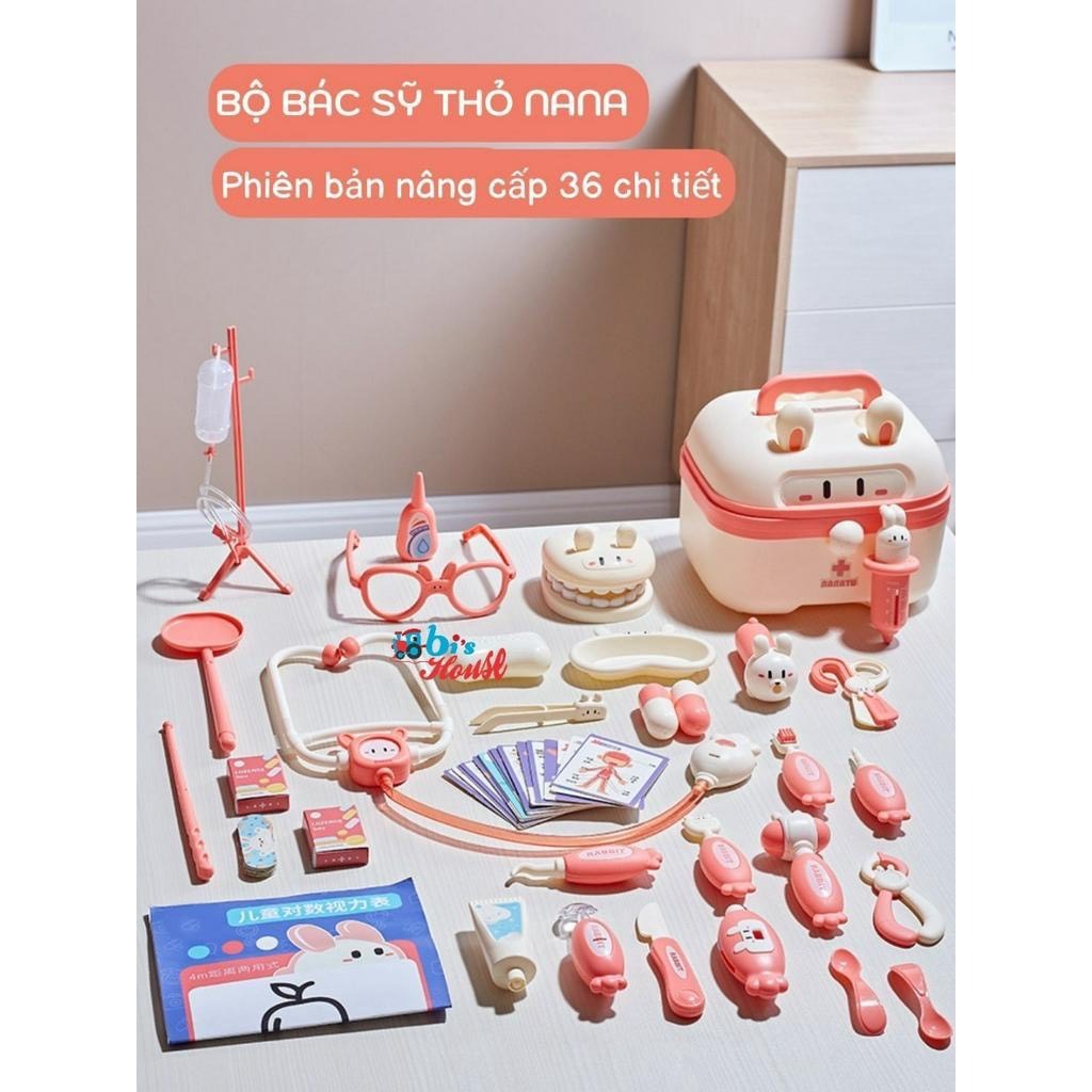 Đồ Chơi Bác Sĩ Thỏ NANA Cho Bé Trai Bé Gái Bản Nâng Cấp Mới Nhất 36 Chi Tiết - Hàng Nhập Khẩu