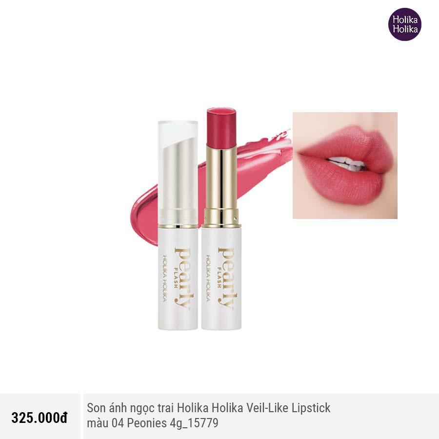 [Siêu Sale 39K]- Son Ánh Ngọc Trai Holika Holika Veil-Like Lipstick 4g Cận Date