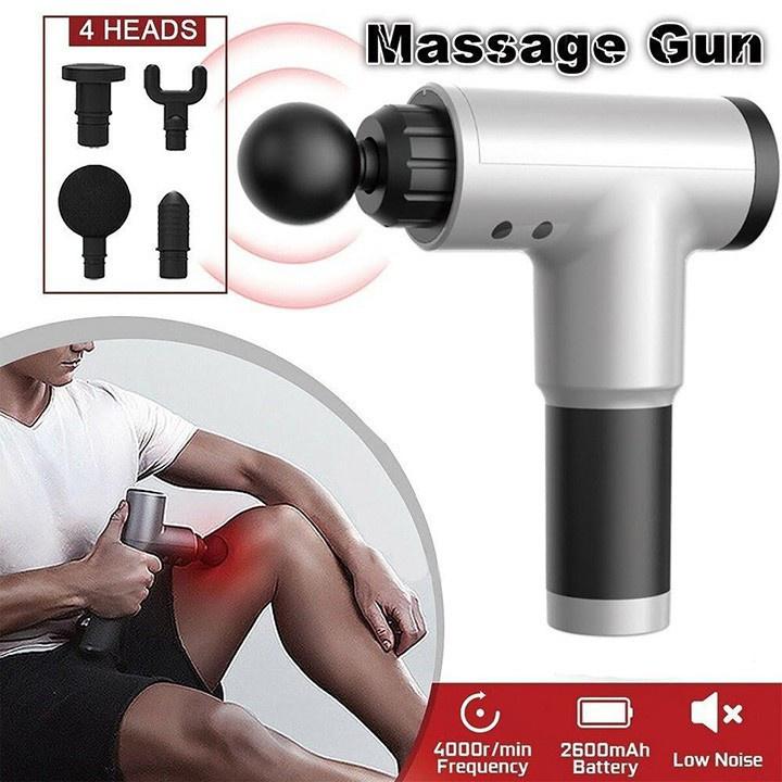 Máy massage cầm tay 4 đầu 6 chế độ giảm nhức mỏi vai gáy, đau giãn cơ