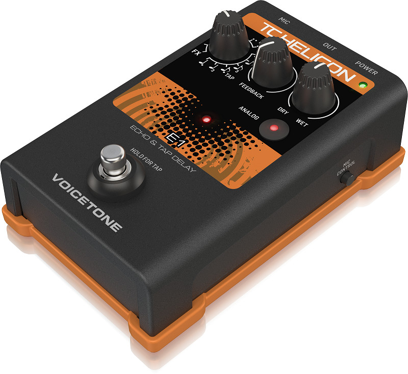 TC-Helicon VoiceTone E1 Echo & Tap Delay Vocal Pedal-Hàng Chính Hãng