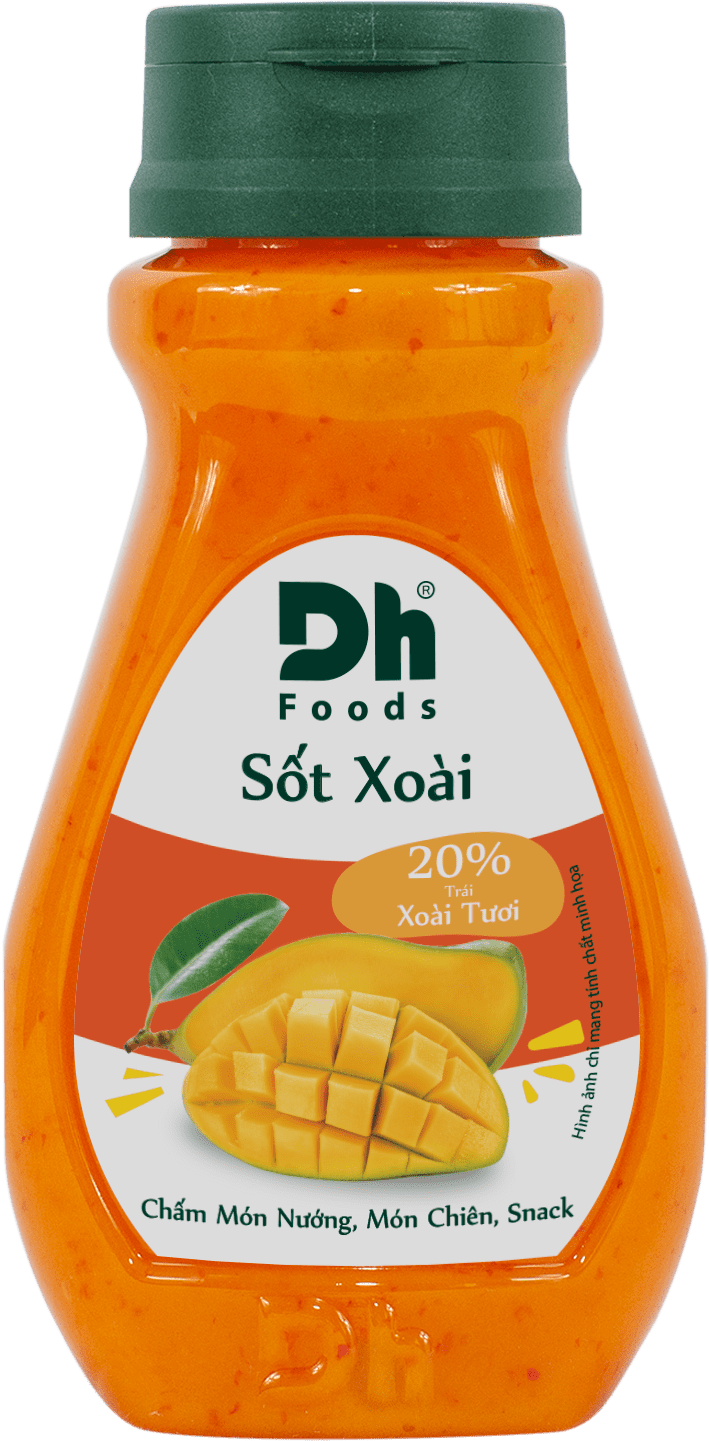 Sốt Xoài chua ngọt Dh Foods 200gr - gia vị trộn salad 20% xoài tươi, sốt chấm snack hải sản đồ chiên nướng