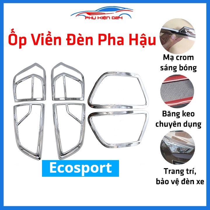 Ốp viền đèn pha hậu mạ crom Ecosport 2013-2014-2015-2016-2017, 2018-2019-2020 chống trầy trang trí bảo vệ xe