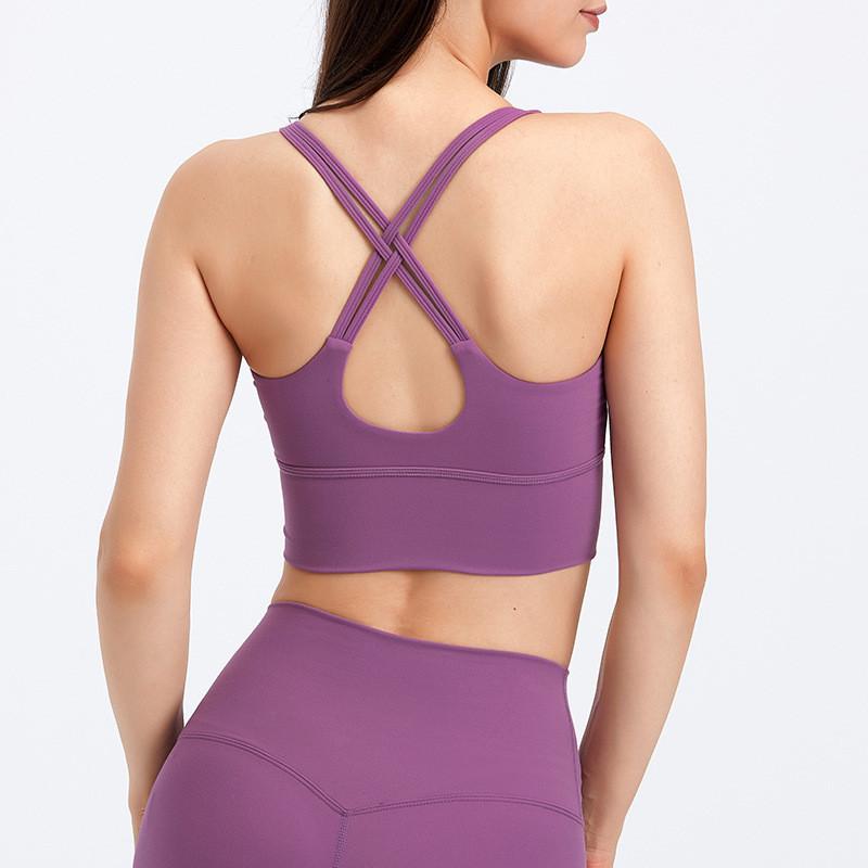 Hàng Mới Về Nóng Phổ Biến 75% Nylon 25% Spandex Tập Yoga Áo Top Thể Dục Thể Thao Bra Tập Gym Thả Hình Không Viền Quần Lót có Thể Tháo Rời Miếng Lót Ngực