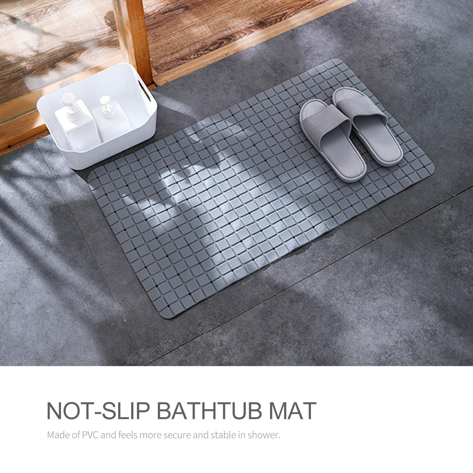 Tấm thảm nhà tắm 15x28 inches, có rảnh thoát nước, chống trơn trượt, chất liệu PVC
