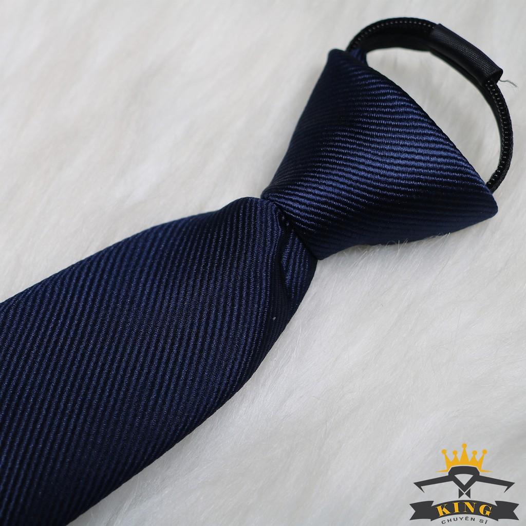 Cà vạt nam KING cho học sih và công sở thắt sẵn bản nhỏ 6cm 8cm giá rẻ C07